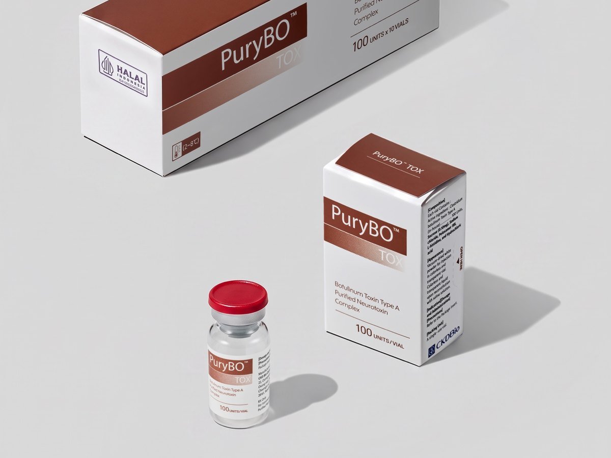 PuryBO TOX A형 보툴리눔 톡신 100단위 바이알과 박스